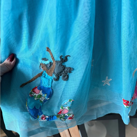 Mini Boden mermaid tulle dress appliqué embroidered knee length girls ruffles - Picture 5 of 10